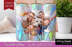 Stained Glass Photo Tumbler PNG - Flowers Picture Tumbler Product Image 1