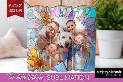 Stained Glass Photo Tumbler PNG - Flowers Picture Tumbler Product Image 1