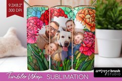 Stained Glass Photo Tumbler PNG - Flowers Picture Tumbler Product Image 1