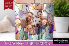 Stained Glass Photo Tumbler PNG - Flowers Picture Tumbler Product Image 1
