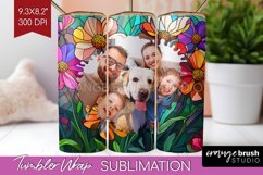 Stained Glass Photo Tumbler PNG - Flowers Picture Tumbler Product Image 1