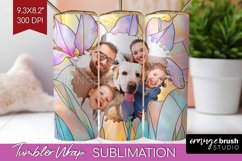 Stained Glass Photo Tumbler PNG - Flowers Picture Tumbler Product Image 1