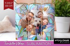 Stained Glass Photo Tumbler PNG - Flowers Picture Tumbler Product Image 1