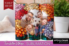 Stained Glass Photo Tumbler PNG - Flowers Picture Tumbler Product Image 1