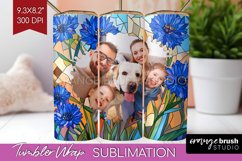 Stained Glass Photo Tumbler PNG - Flowers Picture Tumbler Product Image 1