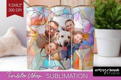 Stained Glass Photo Tumbler PNG - Flowers Picture Tumbler Product Image 1