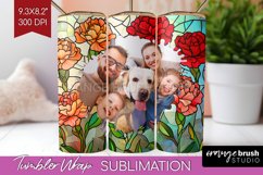Stained Glass Photo Tumbler PNG - Flowers Picture Tumbler Product Image 1