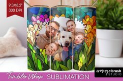 Stained Glass Photo Tumbler PNG - Flowers Picture Tumbler Product Image 1