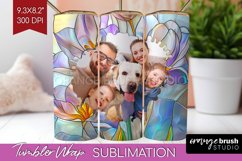 Stained Glass Photo Tumbler PNG - Flowers Picture Tumbler Product Image 1