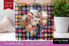 Retro Flowers Photo Tumbler PNG - Floral Picture Tumbler Product Image 1