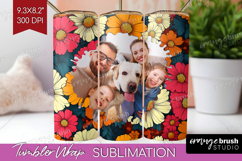 Retro Flowers Photo Tumbler PNG - Floral Picture Tumbler Product Image 1