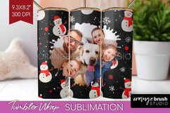 Christmas Photo Tumbler PNG - Snowman Picture Tumbler Wrap Product Image 1