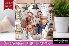 Christmas Photo Tumbler PNG - Snowman Picture Tumbler Wrap Product Image 1
