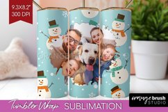 Christmas Photo Tumbler PNG - Snowman Picture Tumbler Wrap Product Image 1