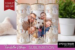 Christmas Photo Tumbler PNG - Snowman Picture Tumbler Wrap Product Image 1