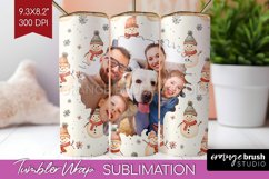 Christmas Photo Tumbler PNG - Snowman Picture Tumbler Wrap Product Image 1