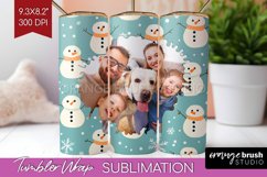 Christmas Photo Tumbler PNG - Snowman Picture Tumbler Wrap Product Image 1