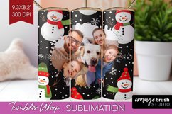 Christmas Photo Tumbler PNG - Snowman Picture Tumbler Wrap Product Image 1