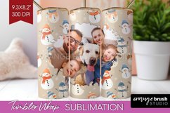 Christmas Photo Tumbler PNG - Snowman Picture Tumbler Wrap Product Image 1