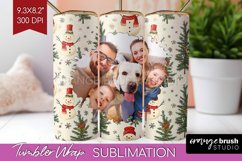 Christmas Photo Tumbler PNG - Snowman Picture Tumbler Wrap Product Image 1