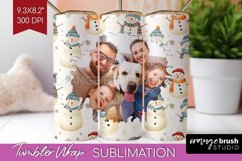 Christmas Photo Tumbler PNG - Snowman Picture Tumbler Wrap Product Image 1