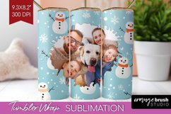 Christmas Photo Tumbler PNG - Snowman Picture Tumbler Wrap Product Image 1