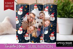 Christmas Photo Tumbler PNG - Snowman Picture Tumbler Wrap Product Image 1
