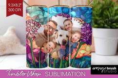 Stained Glass Photo Tumbler PNG - Flowers Picture Tumbler Product Image 1