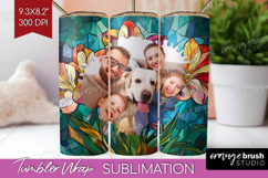 Stained Glass Photo Tumbler PNG - Flowers Picture Tumbler Product Image 1