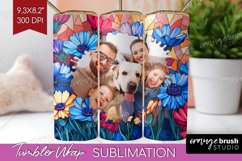 Stained Glass Photo Tumbler PNG - Flowers Picture Tumbler Product Image 1