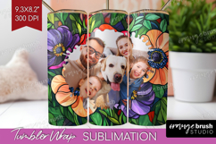 Stained Glass Photo Tumbler PNG - Flowers Picture Tumbler Product Image 1