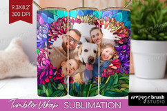 Stained Glass Photo Tumbler PNG - Flowers Picture Tumbler Product Image 1