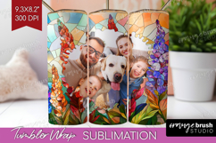 Stained Glass Photo Tumbler PNG - Flowers Picture Tumbler Product Image 1