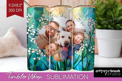 Stained Glass Photo Tumbler PNG - Flowers Picture Tumbler Product Image 1