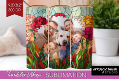 Stained Glass Photo Tumbler PNG - Flowers Picture Tumbler Product Image 1