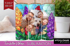 Stained Glass Photo Tumbler PNG - Flowers Picture Tumbler Product Image 1