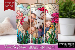 Stained Glass Photo Tumbler PNG - Flowers Picture Tumbler Product Image 1