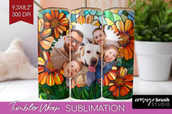 Stained Glass Photo Tumbler PNG - Flowers Picture Tumbler Product Image 1