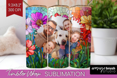 Stained Glass Photo Tumbler PNG - Flowers Picture Tumbler Product Image 1