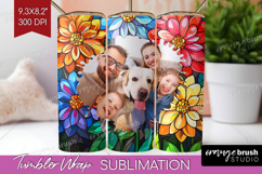 Stained Glass Photo Tumbler PNG - Flowers Picture Tumbler Product Image 1