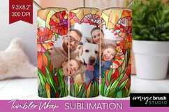 Stained Glass Photo Tumbler PNG - Flowers Picture Tumbler Product Image 1