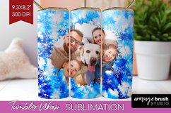 Winter Photo Frame Tumbler Wrap - Tie Dye Background Product Image 1