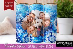 Winter Photo Frame Tumbler Wrap - Tie Dye Background Product Image 1