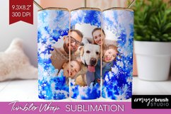 Winter Photo Frame Tumbler Wrap - Tie Dye Background Product Image 1