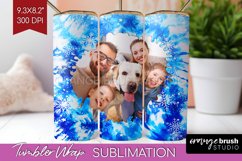 Winter Photo Frame Tumbler Wrap - Tie Dye Background Product Image 1