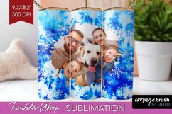 Winter Photo Frame Tumbler Wrap - Tie Dye Background Product Image 1