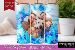 Winter Photo Frame Tumbler Wrap - Tie Dye Background Product Image 1