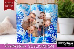Winter Photo Frame Tumbler Wrap - Tie Dye Background Product Image 1