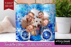Winter Photo Frame Tumbler Wrap - Tie Dye Background Product Image 1
