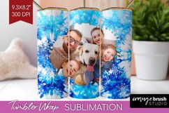 Winter Photo Frame Tumbler Wrap - Tie Dye Background Product Image 1